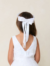 Communion Headpiece - Wreath with Organza Flowers and Pearls