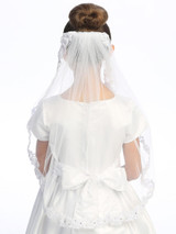 Communion Veil, Veil with Corded Lace Trim