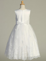 Communion Dress - Corded Embroidered Tulle with Pearls & Sequins