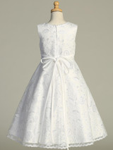 Embroidered Tulle with Sequins - Pearl Neckline and Waist Trim