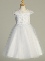 Corded Embroidered Tulle with Pearls and Sequins