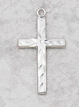 Youth Etched Cross Pendant on Stainless Steel Chain