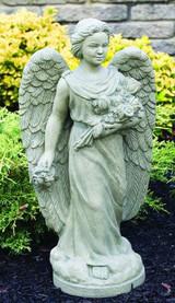 Rosebud Angel 28in Outdoor Cement Statue
