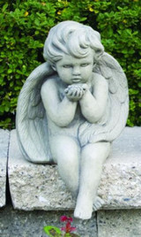 Outdoor Statue, Baby Angel  Blowing a Kiss 
