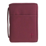 Large  Burgundy Canvas Bible Cover 