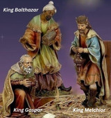 Three Kings Figure Set - Large 39" Colored Outdoor Nativity