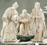 Three Kings Figure Set - Large 27" Ivory Outdoor Nativity