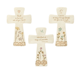 "With God All Things are Possible"  Porcelain Wall Cross 