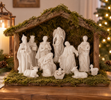 White Porcelain Nativity Set – 11 Piece