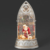 Silver Lighted Kneeling Santa Arch - 6"