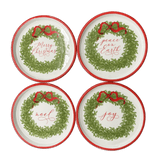 Christmas Wreath Plates - Set of 4 