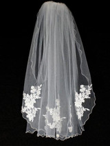 Communion Veil - Veil with Lace Appliques 