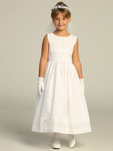 Communion Dress - Cotton with Lace Trim 