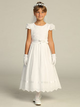 Communion Dress - Scalloped Cotton Eyelet 