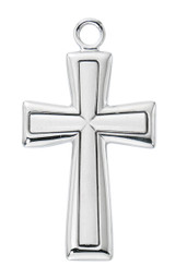 Sterling Silver Flared Cross with Chain 