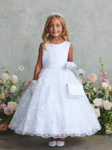 Communion Dress - Lace with Scalloped Hem Trim 