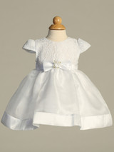 D815 - Embroidered Lace and Organza Christening Dress