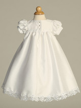 Shelby - Shantung Dress with Embroidered Trim and Sequins 