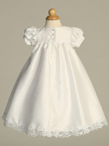 Shelby - Shantung Dress with Embroidered Trim and Sequins 