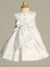 Zara - Satin Dress with Corded Embroidered Tulle Cape 