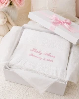 White Keepsake Knit Blanket 