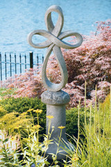 Handcrafted Cement Eternity Cross - 39" 
