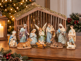 11-Piece Soft Blue Nativity Set - 6" 