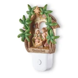 Holy Family Night Light with Palm Trees - Fontanini Collection 