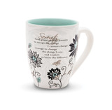 From the Mark My Words Collection comes this 4.75" ~ 17 ounce ceramic mug. Mug has the Serenity Prayer on front. "God grant me the serenity to accept the things I cannot change, courage to change the things I can, and wisdom to know the difference."