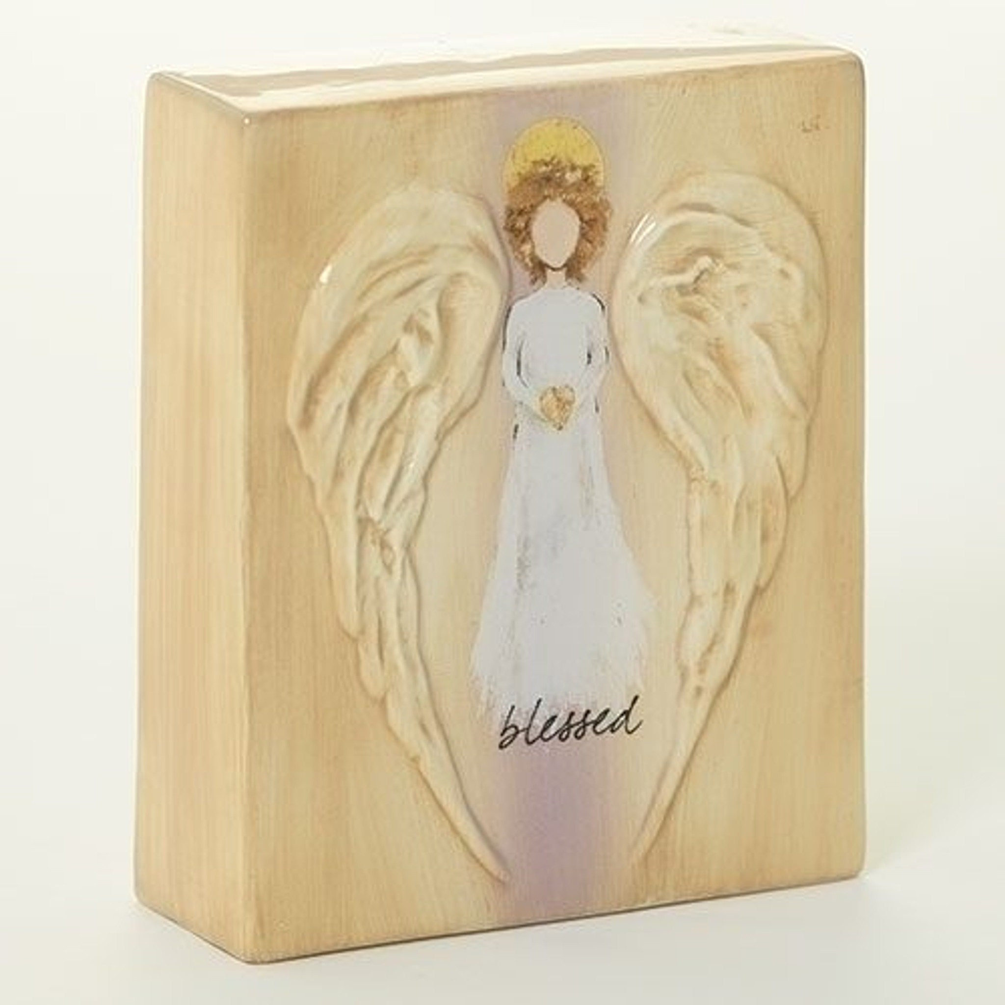 Ceramic Angel Blessings Block