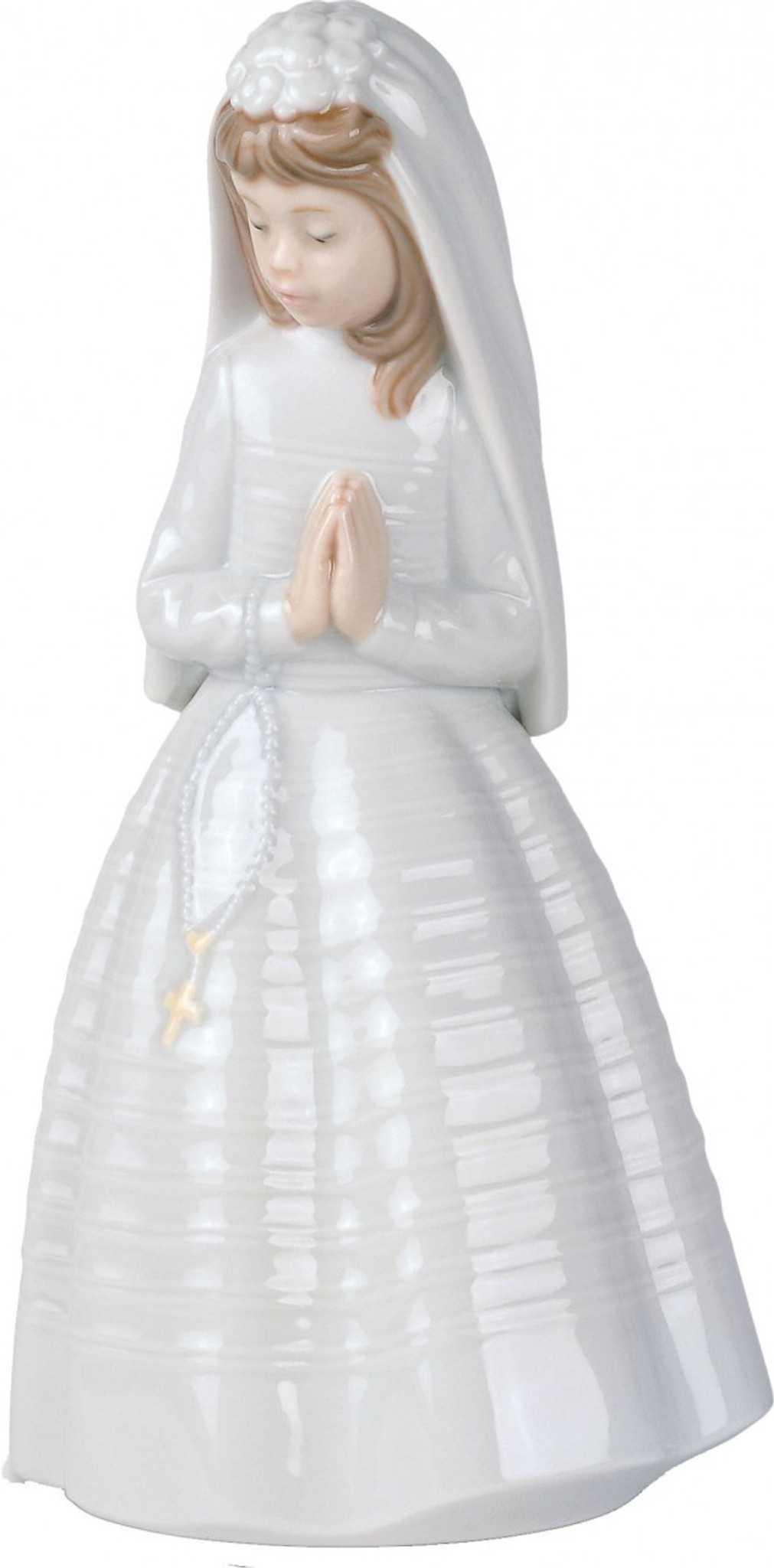 Lladro Nao Veiled Praying Girl with Rosary Communion Figurine