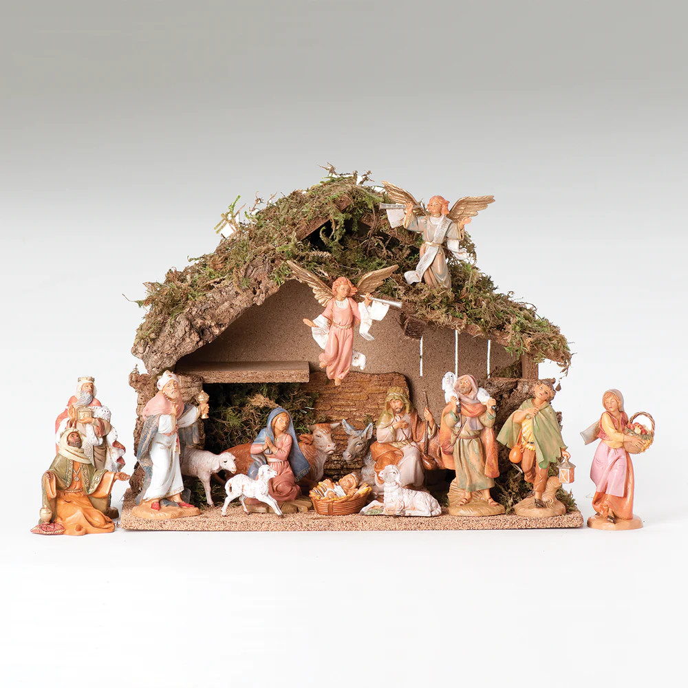 Fontanini 16-PC Nativity Set with Italian Stable - 5" Scale