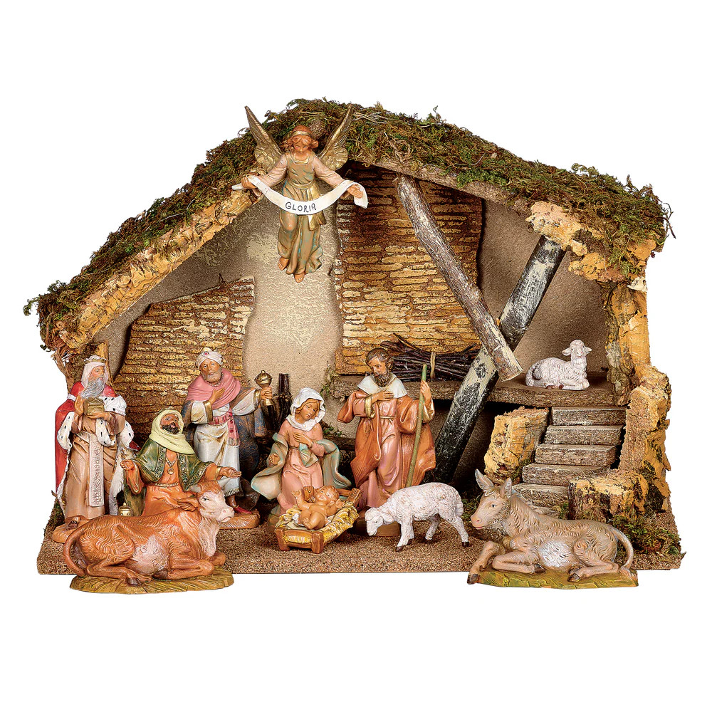 Fontanini 11-PC Nativity Set with Italian Stable - 5" Scale