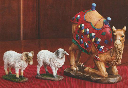 Three King's Nativity 3 Pc Animal Set - Camel and Awassi Sheep Set