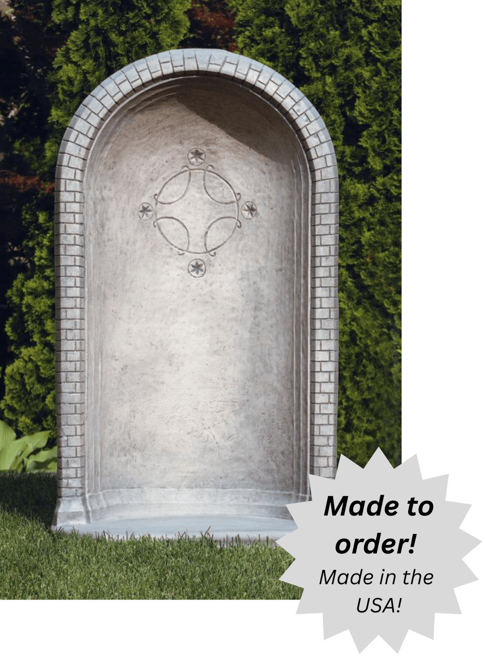 Handcrafted Round Outdoor Cement Grotto for 36" Statue - 49" 