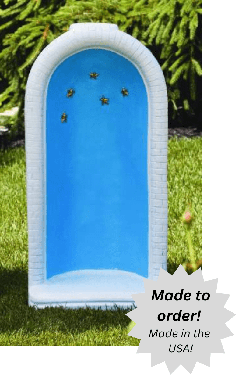 Handcrafted Round Cement Grotto with Stars for 26" Statue - 34"