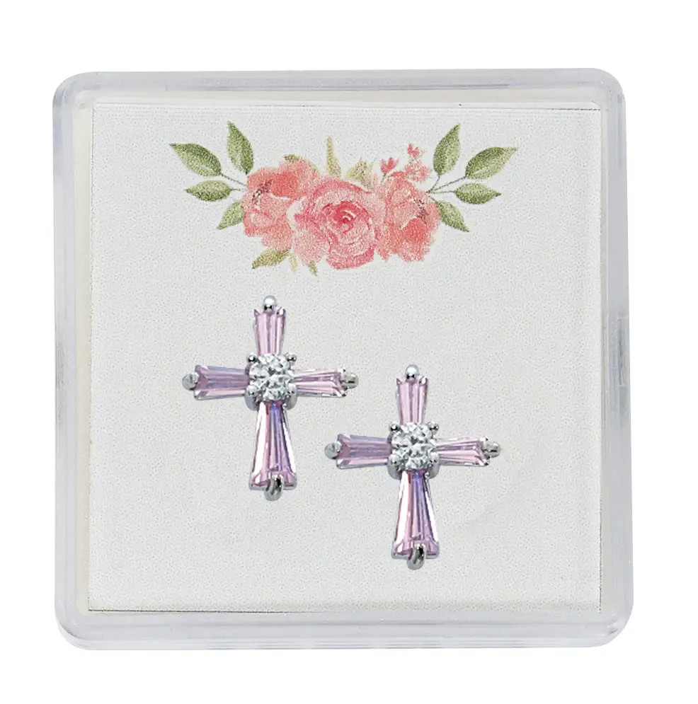 Pink Cubic Zirconia Earrings 