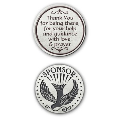 This 1" diameter pocket token is a thoughtful way to say thank you to your sponor. Sentiment says "Thank you for being there for your help and guidance with love and prayer.