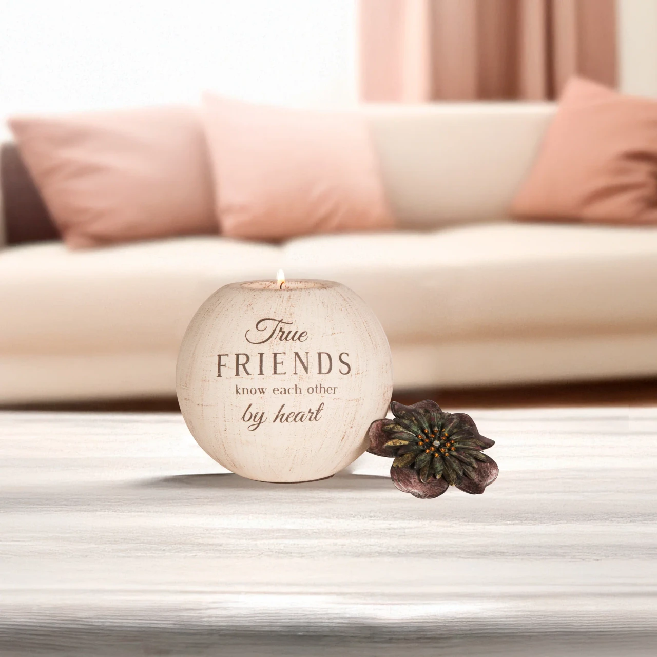 True Friends Round Tealight Candle Holder 