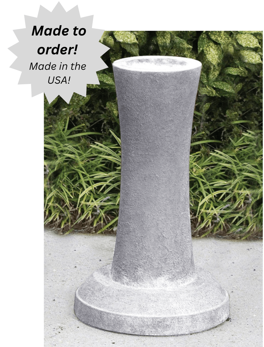Contemporary Curve Outdoor Cement Garden Pedestal - 26"