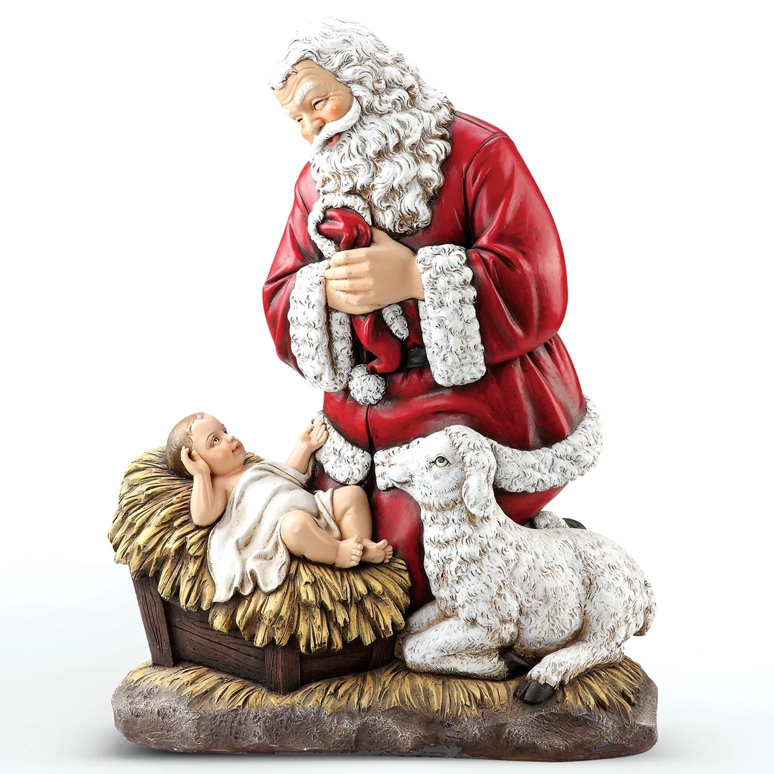 Gigantic Slim Line Kneeling Santa Figurine - 24" 