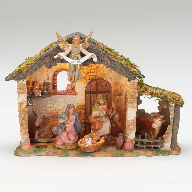 Fontanini 6-PC Lighted Nativity Set with Resin Stable - 5"