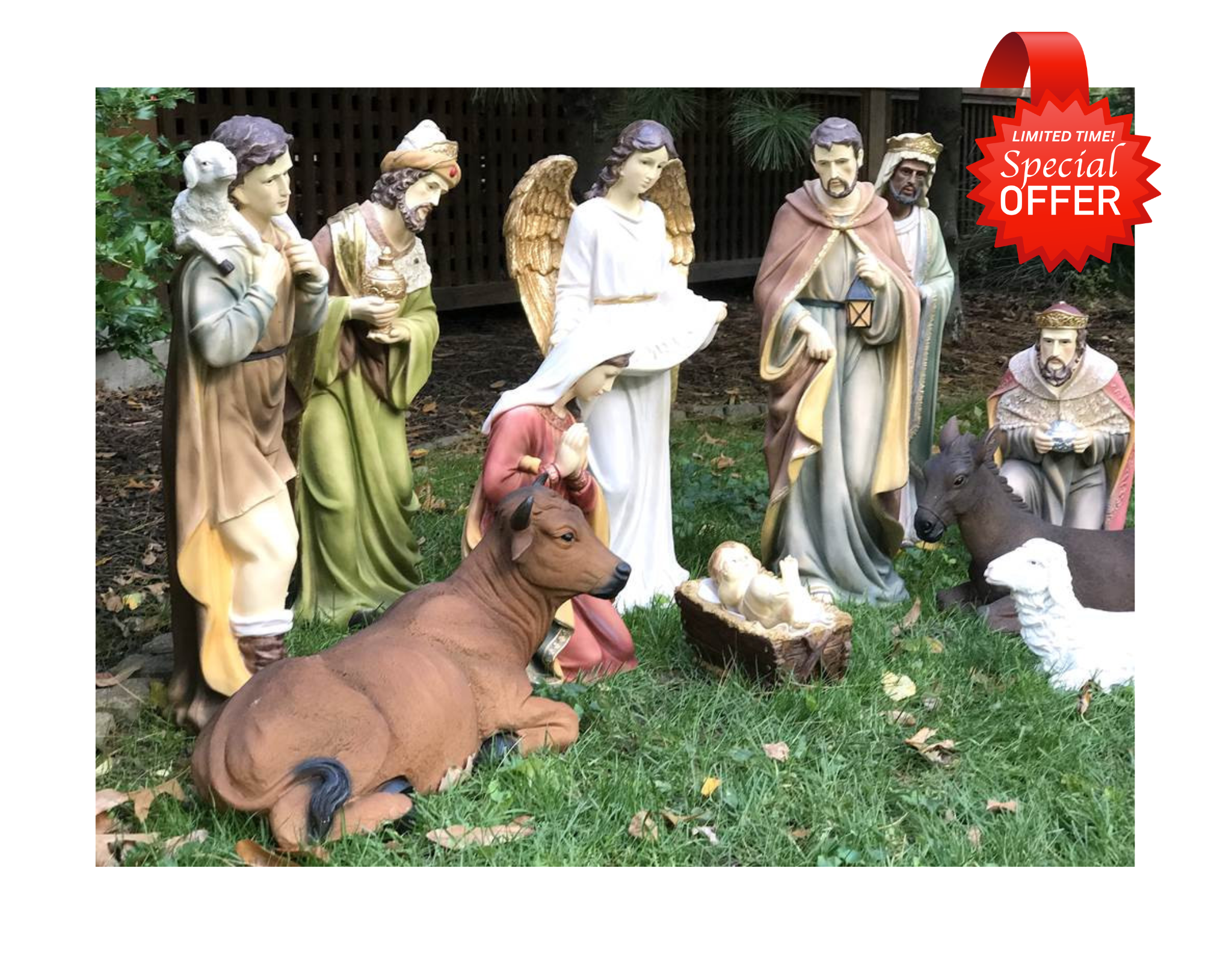 12-Piece Indoor/Outdoor Nativity Set - 27"