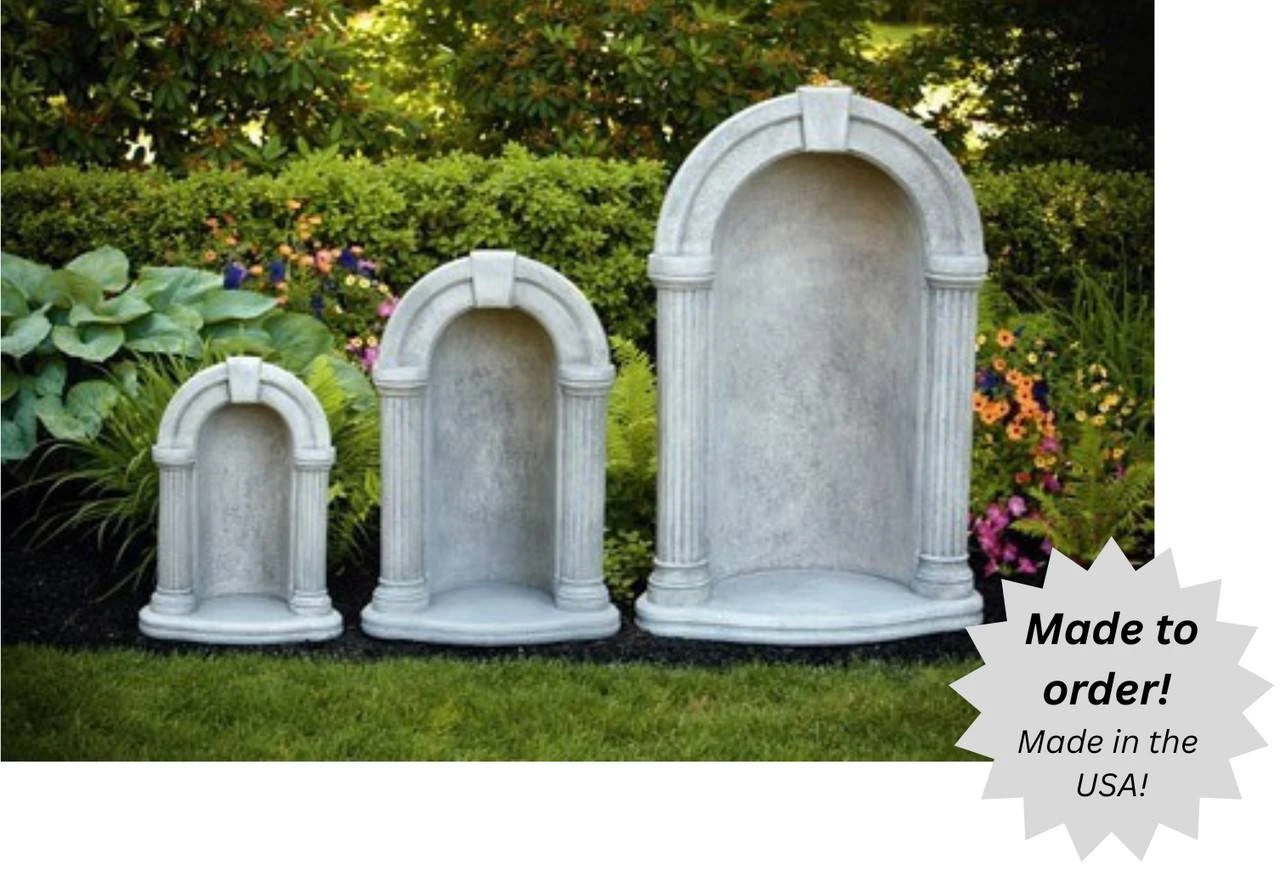 Handcrafted Keystone Cement Grotto for 36" Statue - 52"