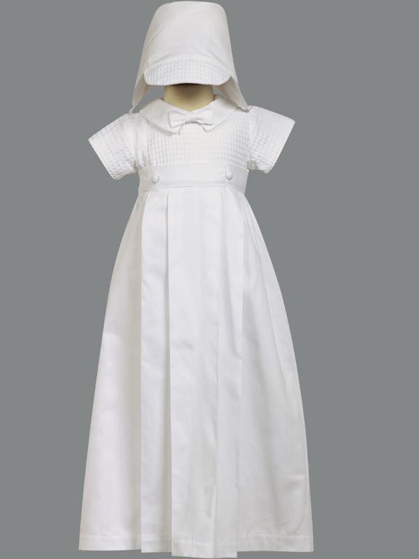 Mason - Cotton Romper with Detachable Gown Christening Outfit 