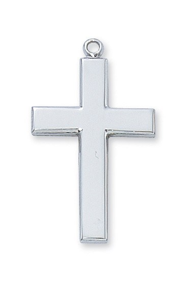 Sterling Silver or Gold-over Sterling Silver Cross Pendant - 24" Chain