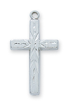Etched Sterling Silver Cross 