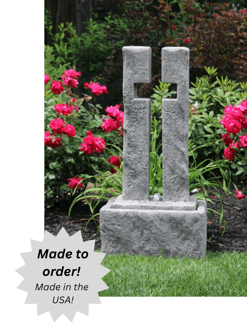 Open Works Cross Outdoor Cement Fountainette - 41"