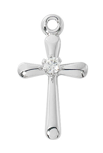 Sterling Silver or Gold over Sterling Silver with Cubic Zirconia Cross