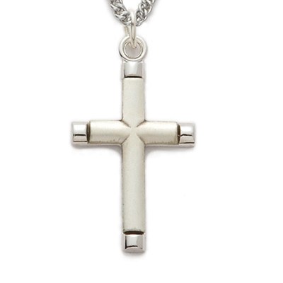 Sterling Silver Cross with Polished Tips, L9226